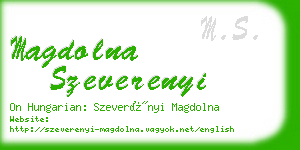 magdolna szeverenyi business card